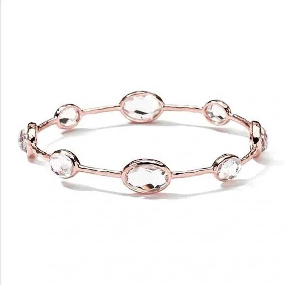 $1195 IPPOLITA 18k ROSE Gold Sterling Silver Rock Candy Quartz Bangle Bracelet - Picture 1 of 6